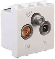 Розетка TV+FM+SAT Оконечная модульная DKC Avanti 3-м. 2 мод. белое облако картинка